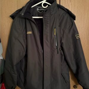 Men's Black Ski Jacket with Yellow Details